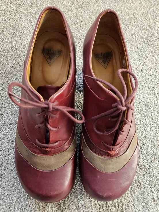 Fluevog Hopefuls Vow In Burgandy Fits Like 9-9.5 Size 10 Rounded Toe Laces - Picture 4 of 16